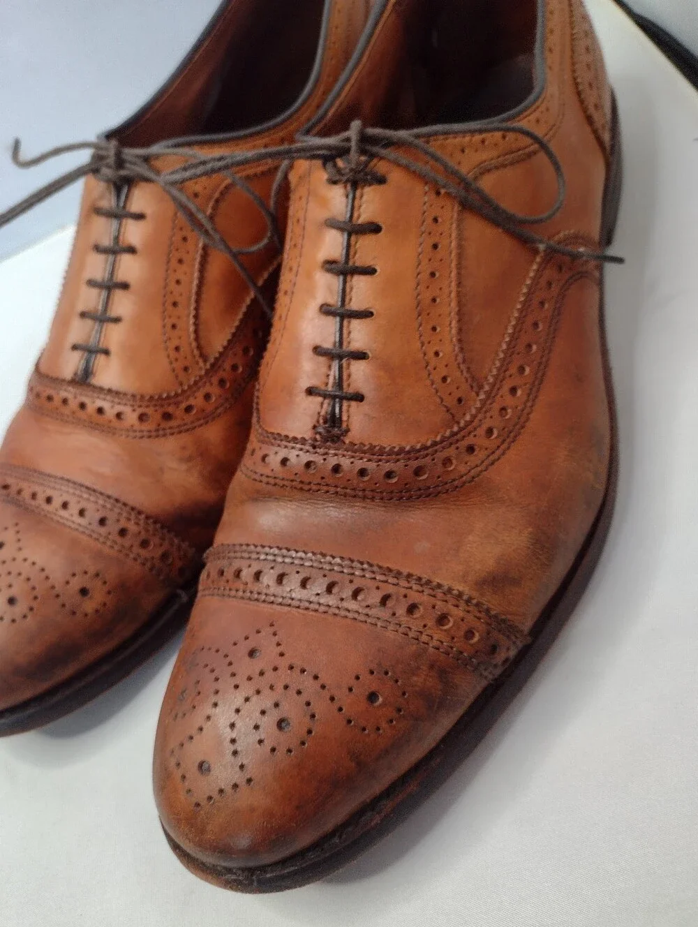 Allen Edmonds Strand Cap-Toe Oxford Brogue Hand Made Dress Shoe 12 1/2 D A23